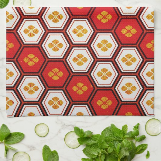 Kool orientaal japanneron trilling theedoek (Gevouwen)