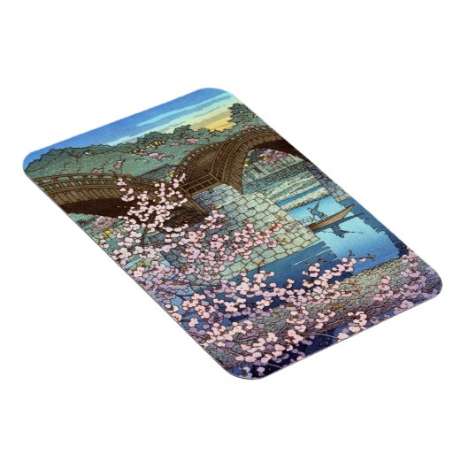 Kool-orientale japanese Hasui kawase brug Magneet (Rechterzijde)