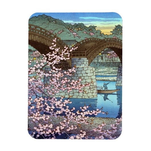 Kool-orientale japanese Hasui kawase brug Magneet (Verticaal)