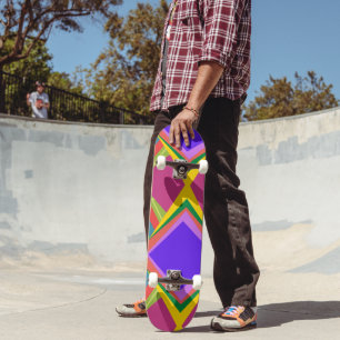 Kool Orkidee & Goud Abstract Retro Geometrische Ku Persoonlijk Skateboard