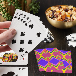 Kool Orkidee & Goud Abstract Retro Geometrische Ku Pokerkaarten