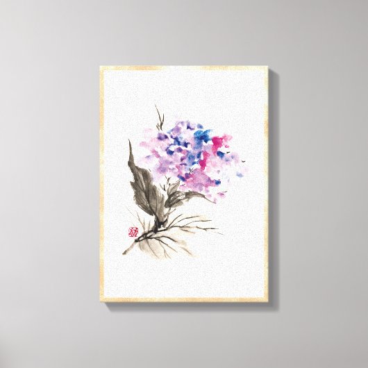 Kool-orthochinese klassieke waterverf bloemen canvas afdruk (Voorkant)
