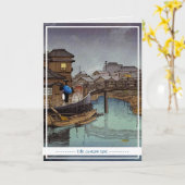 Kool orthojapans regenachtige dag in Kawase Kaart (Gele Bloem)