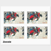 Kool-orthostatische japanese samurai-krijger rechthoekige sticker (Vel)