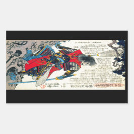 Kool-orthostatische japanese samurai-krijger rechthoekige sticker