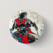 Kool-orthostatische japanese samurai-krijger ronde button 3,2 cm (Voorkant)