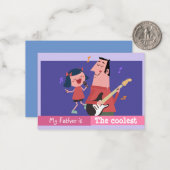 Kool papa personaliseert Happy Fathers day Notitiekaartje (Voorkant / Achterkant in situ)