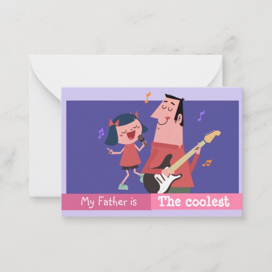 Kool papa personaliseert Happy Fathers day Notitiekaartje (Voorkant)