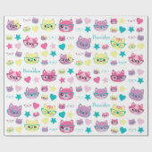 Kool pasta's met brillenpatroon cadeaupapier (Vlak)