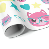 Kool pasta's met brillenpatroon cadeaupapier (Rol Hoek)