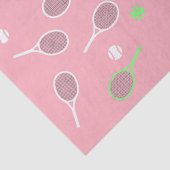 Kool Pastel Pink Retro Tennis Racquets Patroon Tissuepapier (Detail)