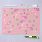 Kool Pastel Pink Retro Tennis Racquets Patroon Tissuepapier (Craft)