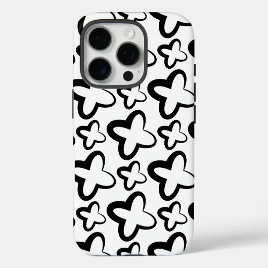 Kool Patroonontwerp in zwart-wit Case-Mate iPhone Case (Achterkant)