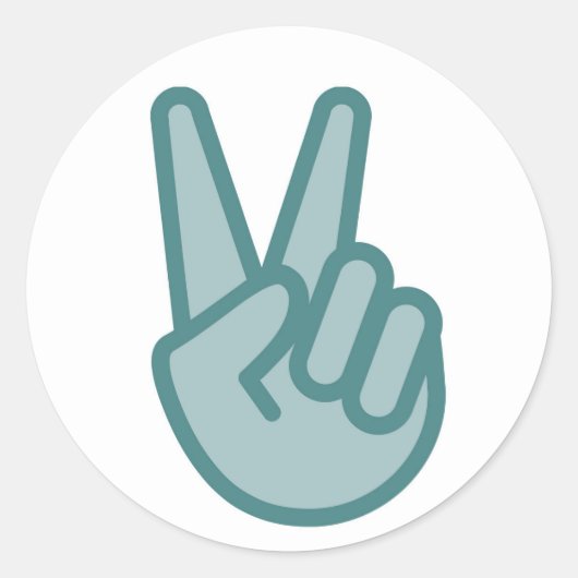 Kool Peace Sign Hand Emoji Ronde Sticker (Voorkant)