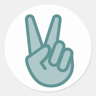 Kool Peace Sign Hand Emoji Ronde Sticker