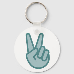 Kool Peace Sign Hand Emoji Sleutelhanger