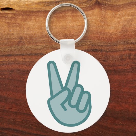 Kool Peace Sign Hand Emoji Sleutelhanger (Voorkant)