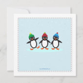 Kool Penguin Ice Skating Birthday Party Invitation Kaart (Achterkant)
