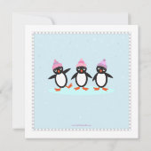 Kool Penguin Ice Skating Birthday Party Invitation Kaart (Achterkant)