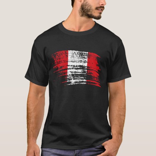 Kool Peruviaans vlaggenontwerp T-shirt (Voorkant)