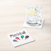 Kool Pickleball en Paddles Sports Art Kartonnen Onderzetters (Insitu)