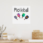 Kool Pickleball en Paddles Sports Art Poster (Keuken)