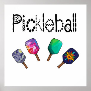 Kool Pickleball en Paddles Sports Art Poster