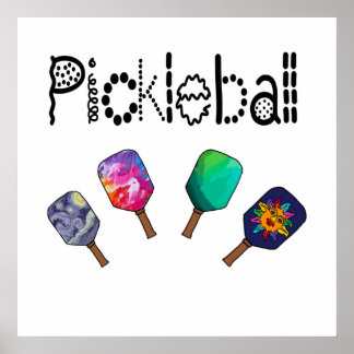Kool Pickleball en Paddles Sports Art Poster