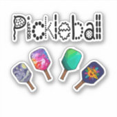 Kool Pickleball en Paddles Sports Art Sticker (Voorkant)