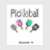 Kool Pickleball en Paddles Sports Art Sticker (Vel)