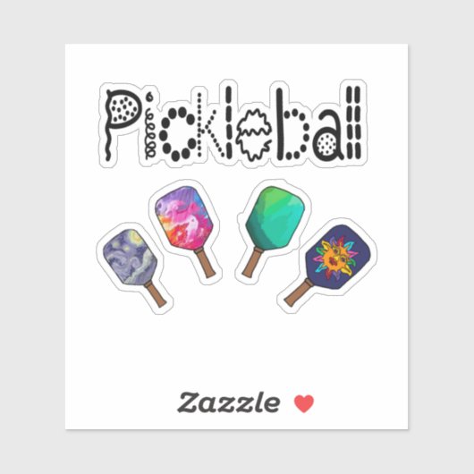 Kool Pickleball en Paddles Sports Art Sticker (Vel)