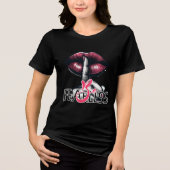 Kool Pop-Art Roze Lippen "Wees Onbevreesd" Tri-Blend Shirt (Voorkant)
