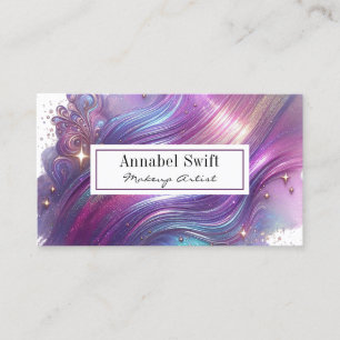 Kool Purper Roze Goud Abstract Waterverf Visitekaartje