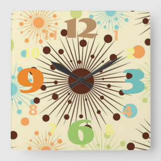 Kool Retro 50-ontwerpwandklok Vierkante Klok