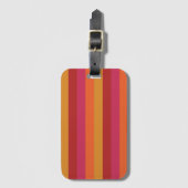 Kool Retro 70s Stripes Oranje rood roze goud Bagagelabel (Voorkant (verticaal))