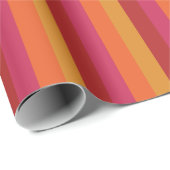 Kool Retro 70s Stripes Oranje rood roze goud Cadeaupapier (Rol Hoek)
