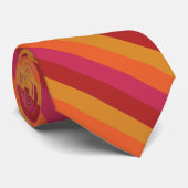 Kool Retro 70s Stripes Oranje rood roze goud Stropdas (Opgerold)