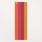 Kool Retro 70s Stripes Oranje rood roze goud Yogamat (Voorkant)