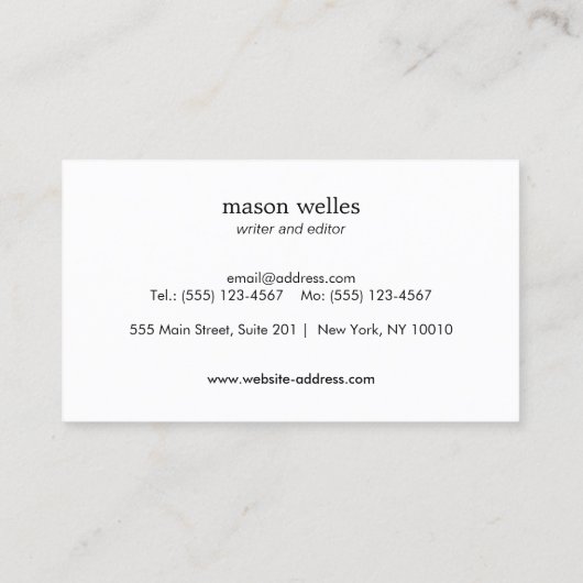 Kool Retro Black en White Bold Circle Visitekaartje (Achterkant)