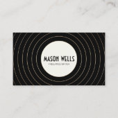 Kool Retro Black en White Bold Circle Visitekaartje (Voorkant)