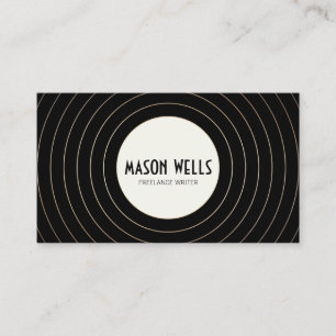 Kool Retro Black en White Bold Circle Visitekaartje