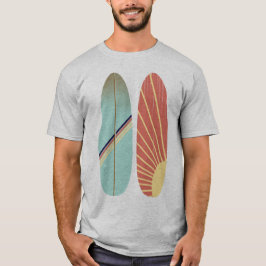 Kool Retro  blauw en rood surfbord    T-shirt