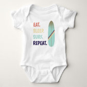Kool Retro  blauw surfplank Surf Romper (Voorkant)