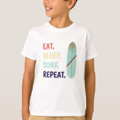 Kool Retro blauw surfplank Surf T-shirt (Voorkant)