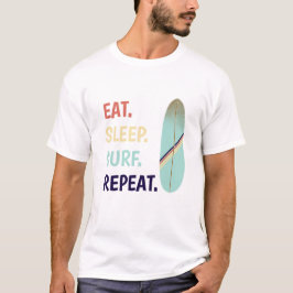 Kool Retro  blauw surfplansurfer  T-shirt