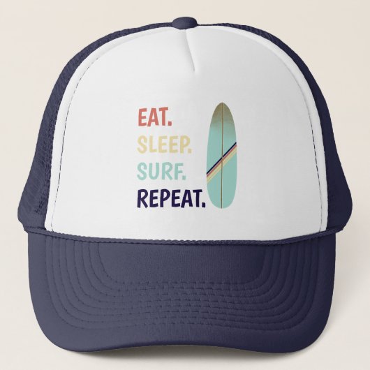 Kool Retro blauw surfplansurfer Trucker Pet (Voorkant)