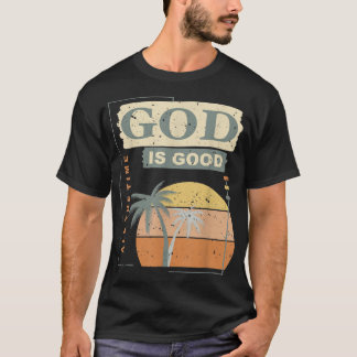 Kool Retro Christelijk Gezegde God is goed alle ti T-shirt