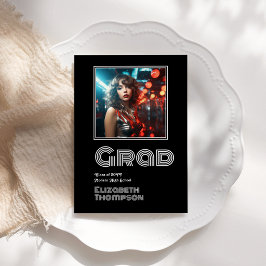 Kool retro disco eindexamen foto aankondiging