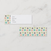 Kool Retro kerstfeestdagen — Snowflakes Mini Visitekaartje (Voorkant / Achterkant)