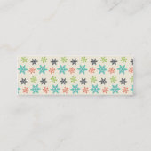 Kool Retro kerstfeestdagen — Snowflakes Mini Visitekaartje (Achterkant)